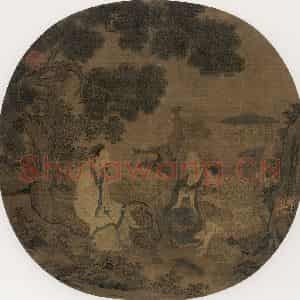 宋代《松荫谈道图》国画人物作品图片鉴赏