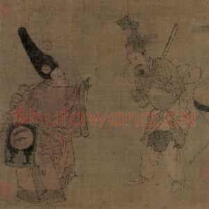 宋代《杂剧(卖眼药)》国画人物作品图片鉴赏