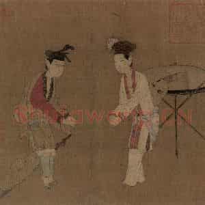 宋代《杂剧(打花鼓)》国画人物作品图片鉴赏
