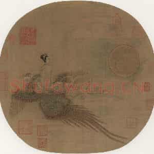 宋代《仙女乘鸾图》国画人物作品图片鉴赏