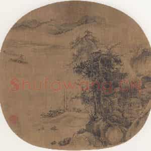宋代《春江帆饱》国画山水作品图片鉴赏