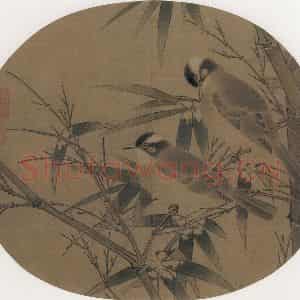 宋朝《白头丛业图》国画花鸟作品图片鉴赏