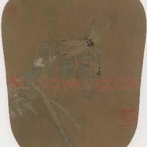 宋朝《豆花蜻蜓图》国画花鸟作品图片鉴赏