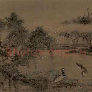 宋朝《荷塘㶉𫛶图》国画花鸟作品图片鉴赏