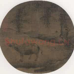 宋朝《柳林牧牛图》国画综合作品图片鉴赏