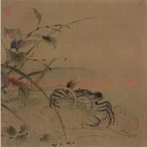 宋朝《荷蟹图》国画综合作品图片鉴赏