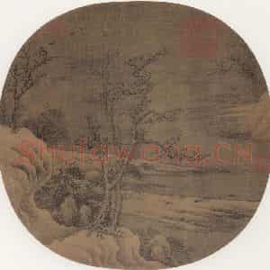 宋朝《古木寒禽图》国画综合作品图片鉴赏