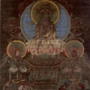宋代《释迦三尊像》国画综合作品图片鉴赏