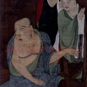宋代 陆信忠《第九尊者-戍博迦尊者图》国画综合作品图片鉴赏
