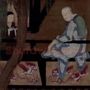 宋代 陆信忠《第十尊者-半讬迦尊者图》国画综合作品图片鉴赏