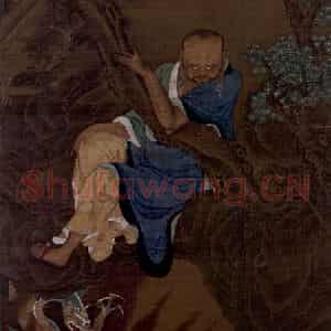 宋代 陆信忠《第十二尊者-那伽犀那尊者图》国画综合作品图片鉴赏