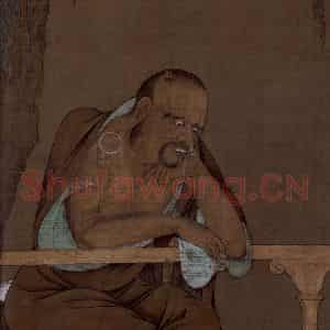 宋代 陆信忠《第十三尊者-因揭陀尊者图》国画综合作品图片鉴赏