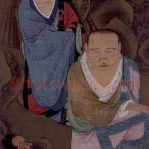 宋代 陆信忠《第十五尊者-阿氏多尊者图》国画综合作品图片鉴赏