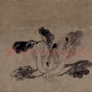 宋代 牧溪《萝卜芜菁图》国画综合作品图片鉴赏