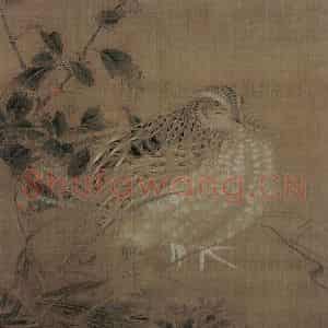 宋代 李安忠《鹑图》国画花鸟作品图片鉴赏