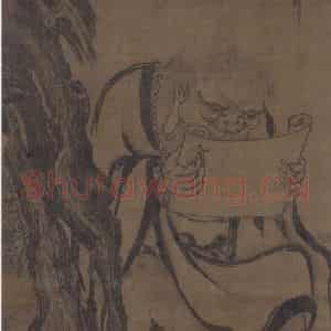 五代 贯休《罗汉图(3)》国画人物作品图片鉴赏