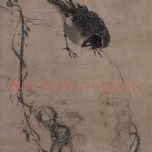 宋代 牧溪《叭叭鸟图》国画人物作品图片鉴赏