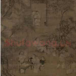 宋朝《柳荫群盲图》国画综合作品图片鉴赏