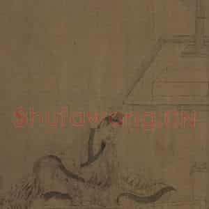 宋代《摹顾恺之斲琴图》国画人物工笔作品图片鉴赏