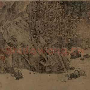 宋代《秋林观泉图》国画山水工笔作品图片鉴赏