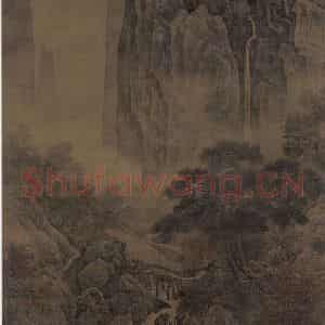 宋代《秋山红树图》国画山水工笔作品图片鉴赏