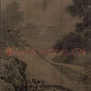 宋代《秋山红树图》国画山水工笔作品图片鉴赏