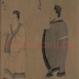 宋代《孔门弟子像》国画人物工笔作品图片鉴赏