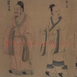 宋代《孔门弟子像》国画人物工笔作品图片鉴赏