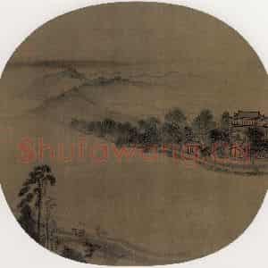 宋代 陈清波《湖山春晓图》国画山水工笔作品图片鉴赏