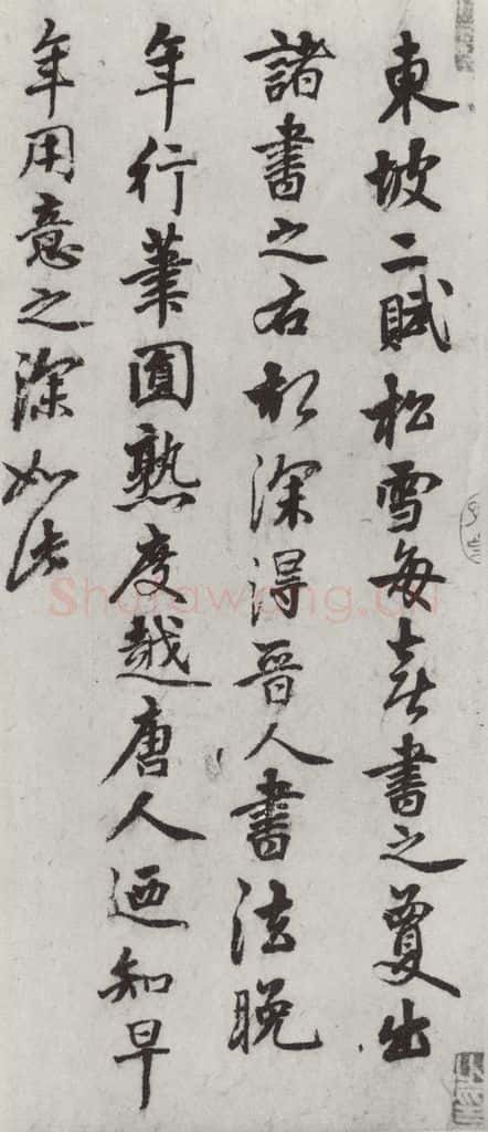 元代 康棣 康棣书赵孟俯行书赤壁二赋后之一 书法作品