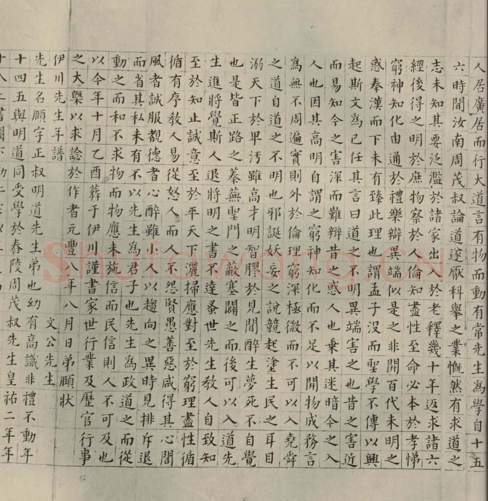 明代 祝允明 《宋儒六贤传志》之八 书法作品