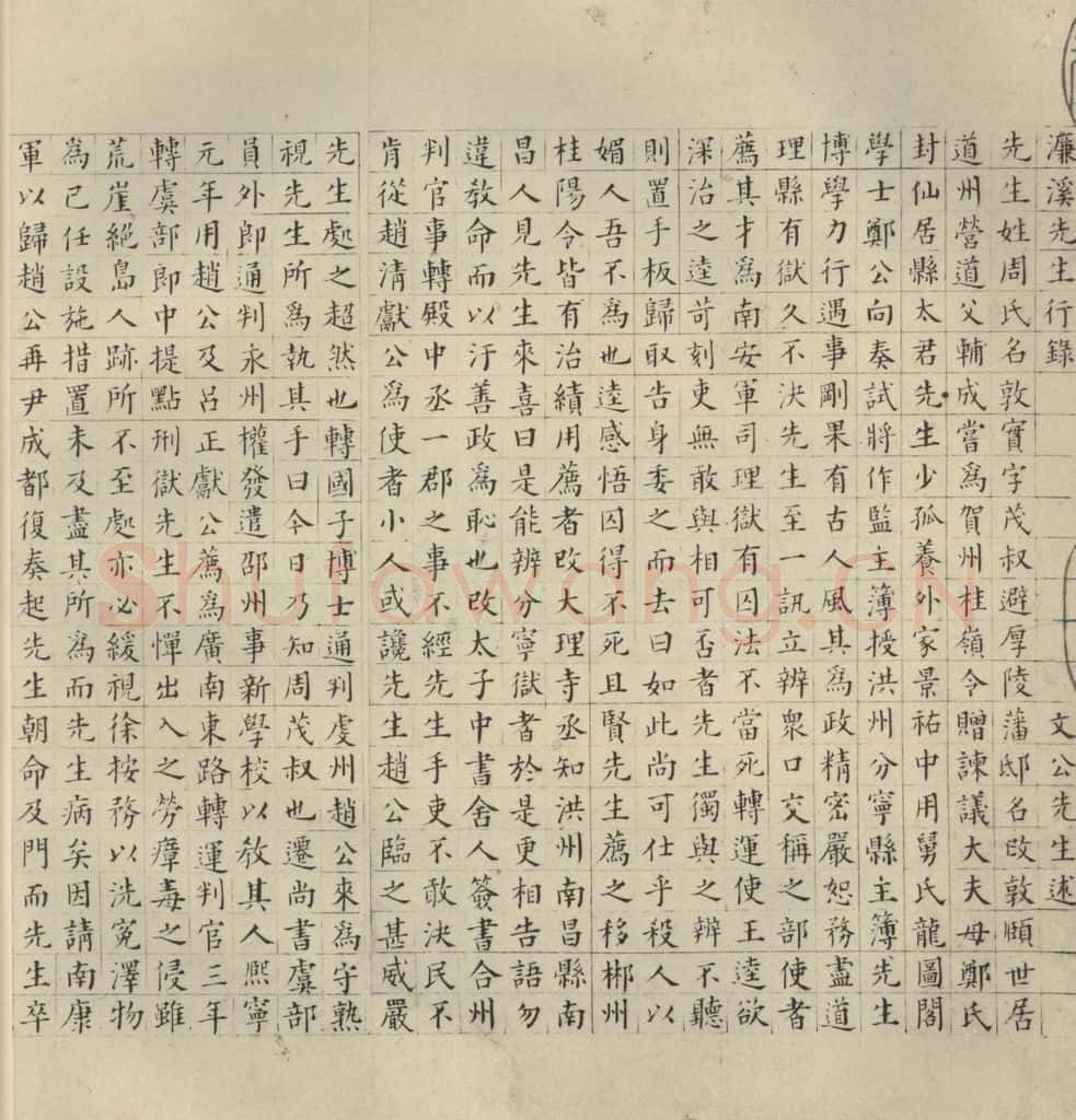 明代 祝允明 《宋儒六贤传志》之一 书法作品
