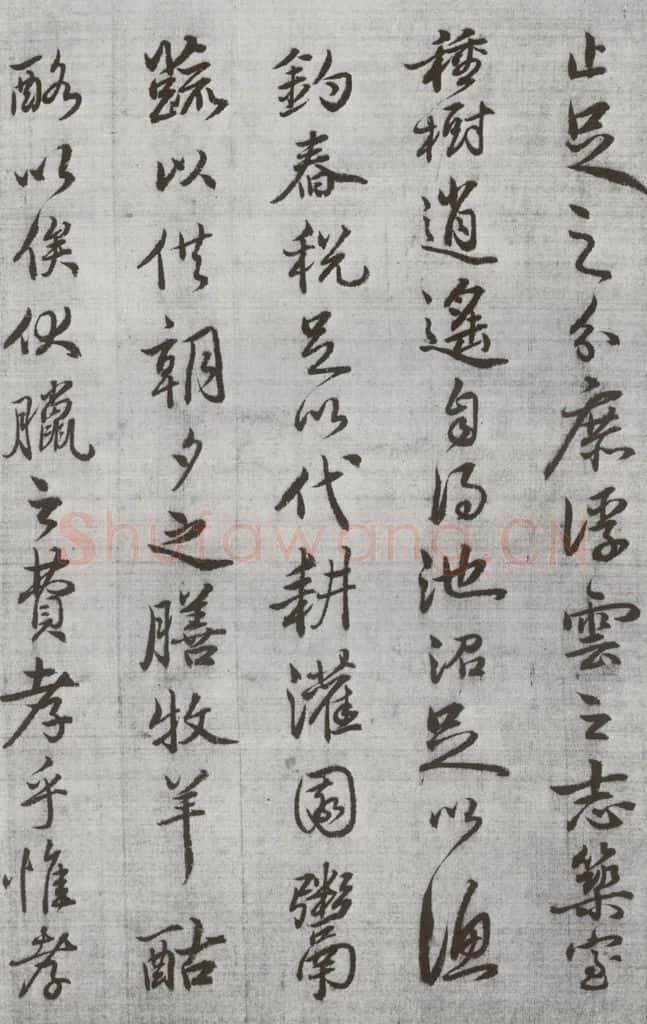 公元1538年明代 廖道南 《临赵孟俯书潘岳闲居赋并序》之七 书法作品