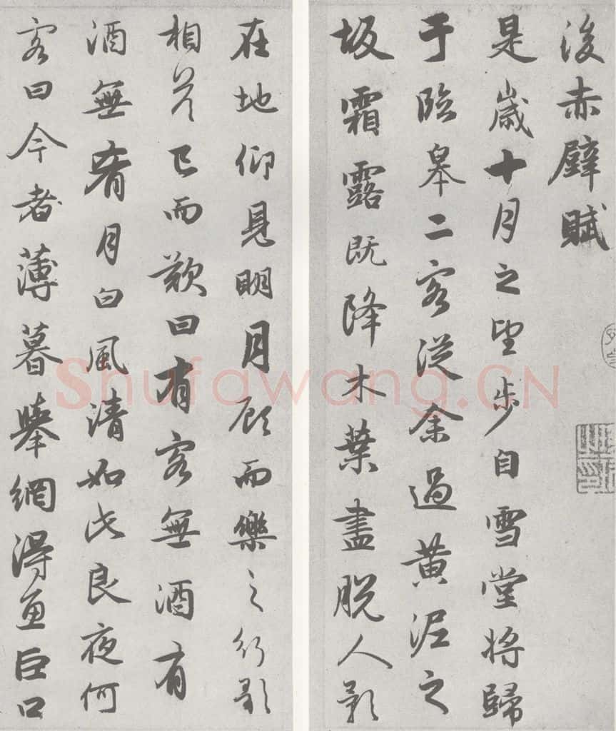 宋 赵孟俯 赤壁二赋 （13）（14） 书法作品