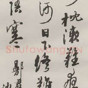 现代 沙孟海 草书《沈寐叟诗三尺条幅》毛笔书法草书作品图片欣赏