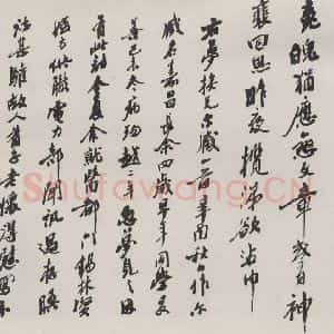 现代 沙孟海 草书《梦薾臧族兄诗册页》毛笔书法草书作品图片欣赏