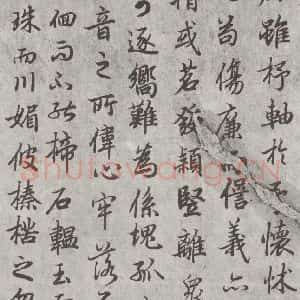 唐代 陆柬之 行楷书《唐陆柬之书陆机文赋之二十一》毛笔书法行楷书作品图片欣赏