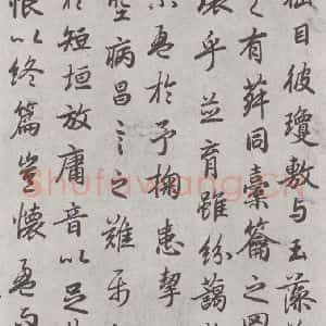 唐代 陆柬之 行楷书《唐陆柬之书陆机文赋之二十六》毛笔书法行楷书作品图片欣赏