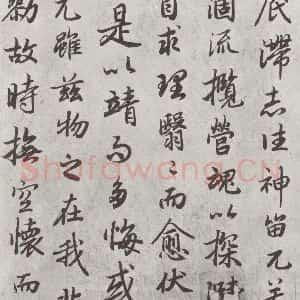 唐代 陆柬之 行楷书《唐陆柬之书陆机文赋之二十八》毛笔书法行楷书作品图片欣赏