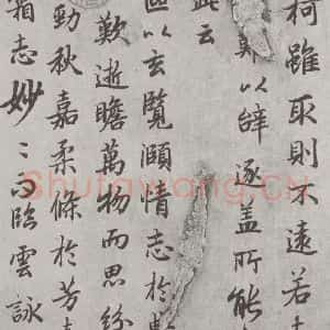 唐代 陆柬之 行楷书《唐陆柬之书陆机文赋之十一》毛笔书法行楷书作品图片欣赏