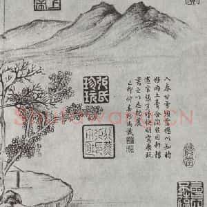 晋朝 王羲之 楷书 行书《快雪时晴贴 墨迹及题跋之三》毛笔书法楷书 行书作品图片欣赏