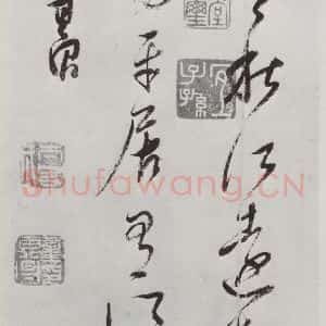 明代 董其昌 草书《书杜律 之二十四》毛笔书法草书作品图片欣赏