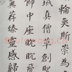 明代 董其昌 楷书《临颜鲁公多宝塔碑 之三》毛笔书法楷书作品图片欣赏