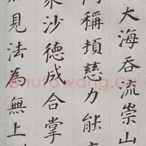 明代 董其昌 楷书《临颜鲁公多宝塔碑 之五》毛笔书法楷书作品图片欣赏