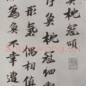 清代 查士标 行书《临苏轼赞 之一》毛笔书法行书作品图片欣赏