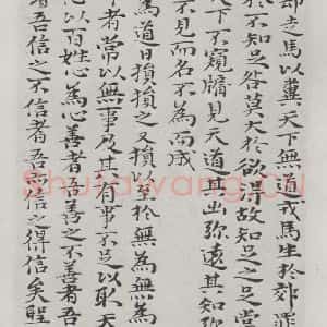 清代 元济 楷书《清元济书道德经墨迹之二十四》毛笔书法楷书作品图片欣赏