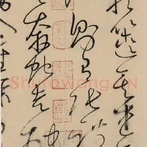 唐代 怀素 草书《自叙贴上之二十四》毛笔书法草书作品图片欣赏