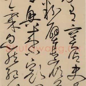 唐代 怀素 草书《自叙贴中之七》毛笔书法草书作品图片欣赏