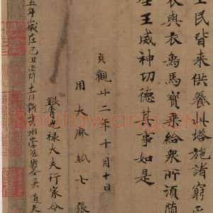 唐代 唐人 楷书《唐人转轮圣王经 之二十一》毛笔书法楷书作品图片欣赏