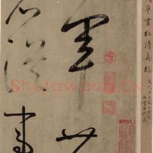 宋代 鲜于枢 草书《鲜于枢.杜甫魏将军歌之一》毛笔书法草书作品图片欣赏